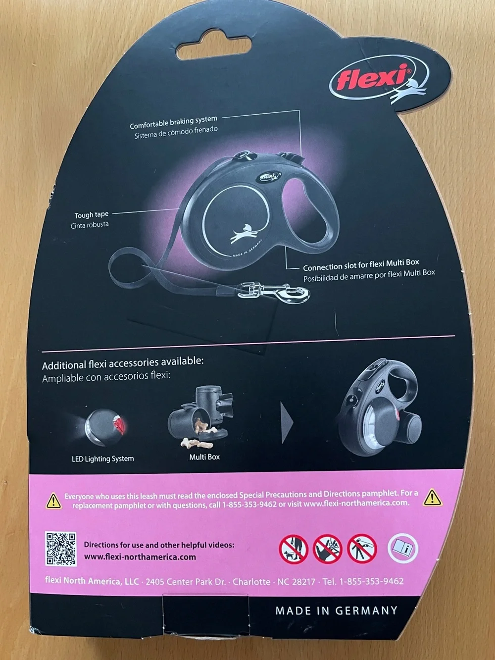 FLEXI Classic Tape Retractable Leash 16FT Large Black NEW
